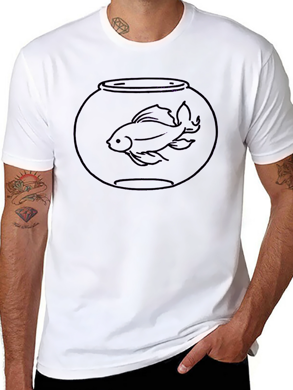 Goldfish Bowl Tee - Black Cotton T-Shirt