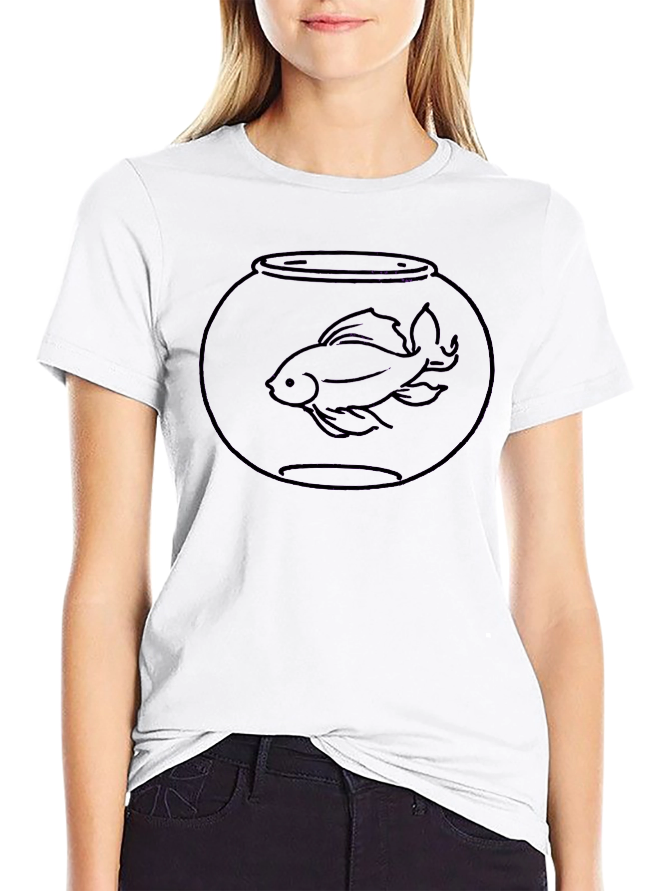 Goldfish Bowl Tee - Black Cotton T-Shirt