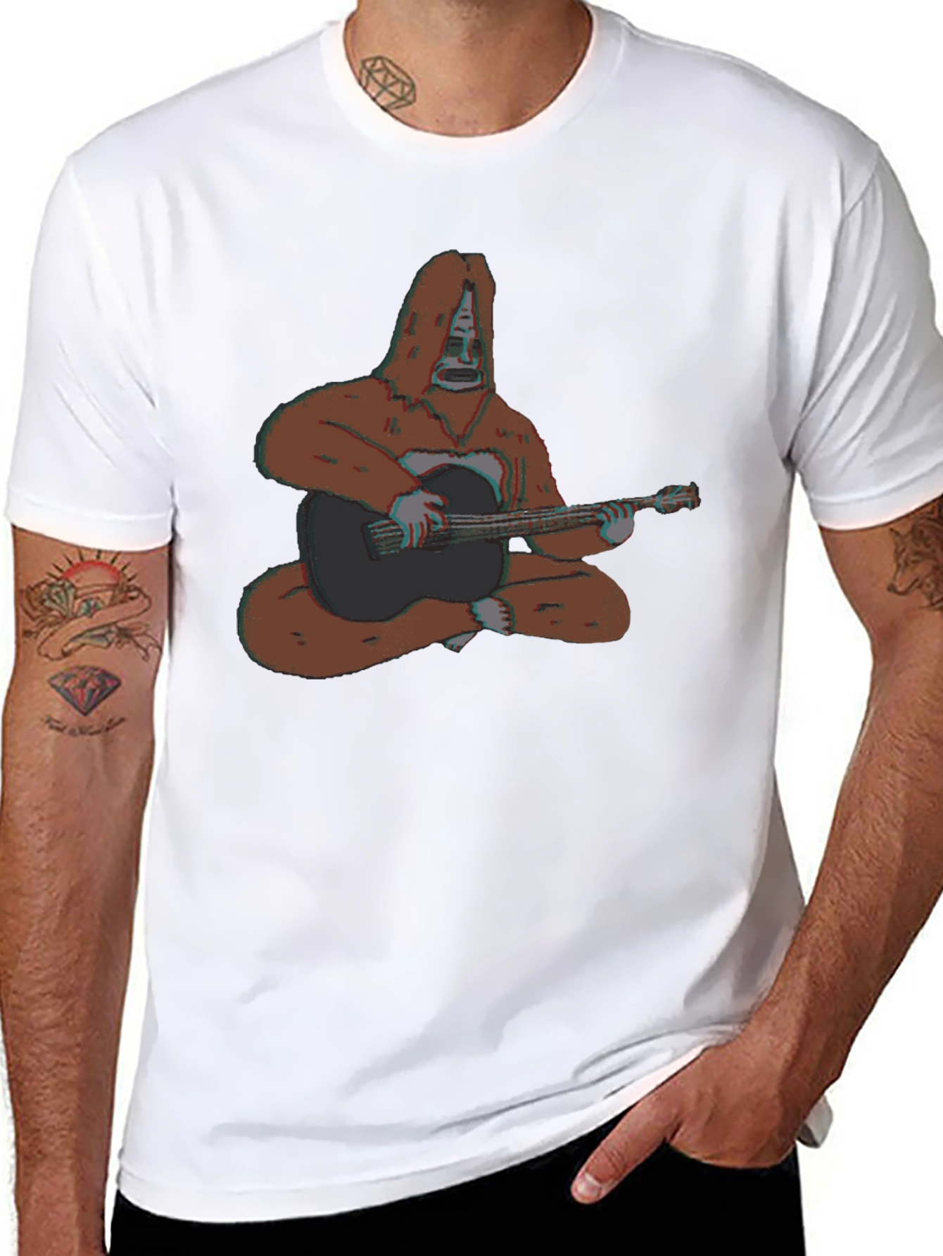 Bigfoot Guitar Player Graphic T-Shirt