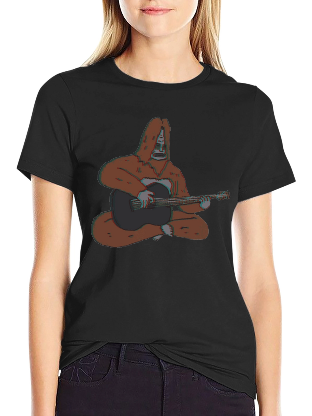 Bigfoot Guitar Player Graphic T-Shirt