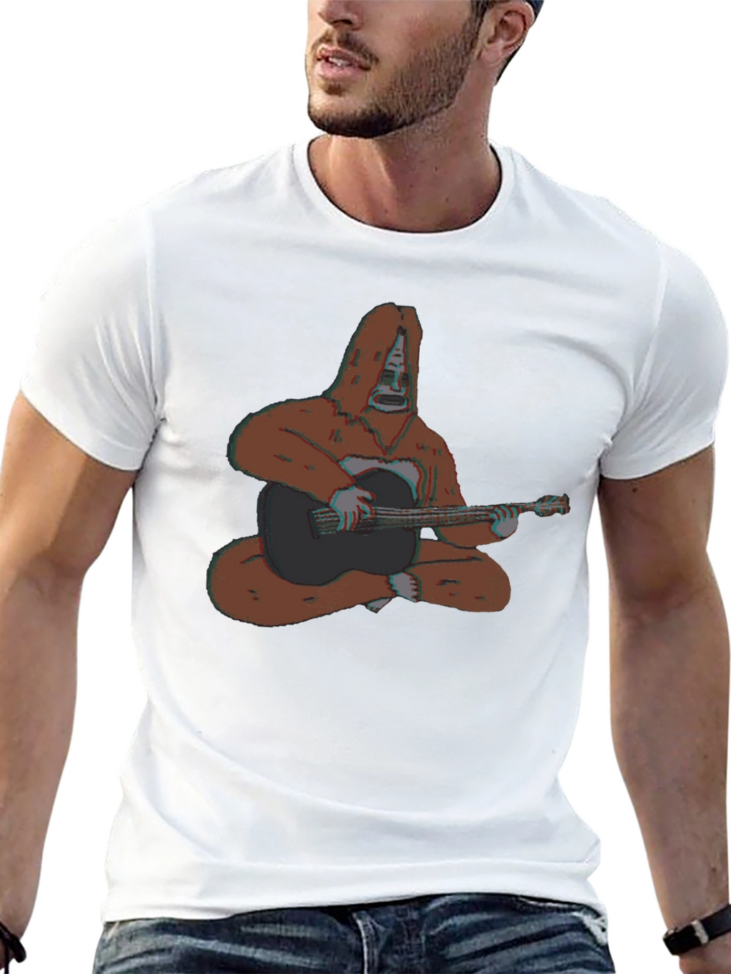 Bigfoot Guitar Player Graphic T-Shirt