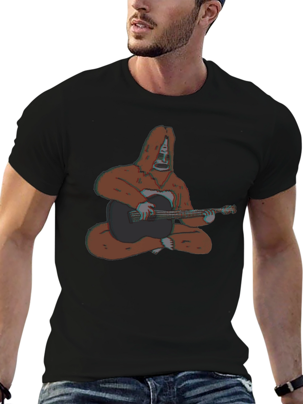 Bigfoot Guitar Player Graphic T-Shirt