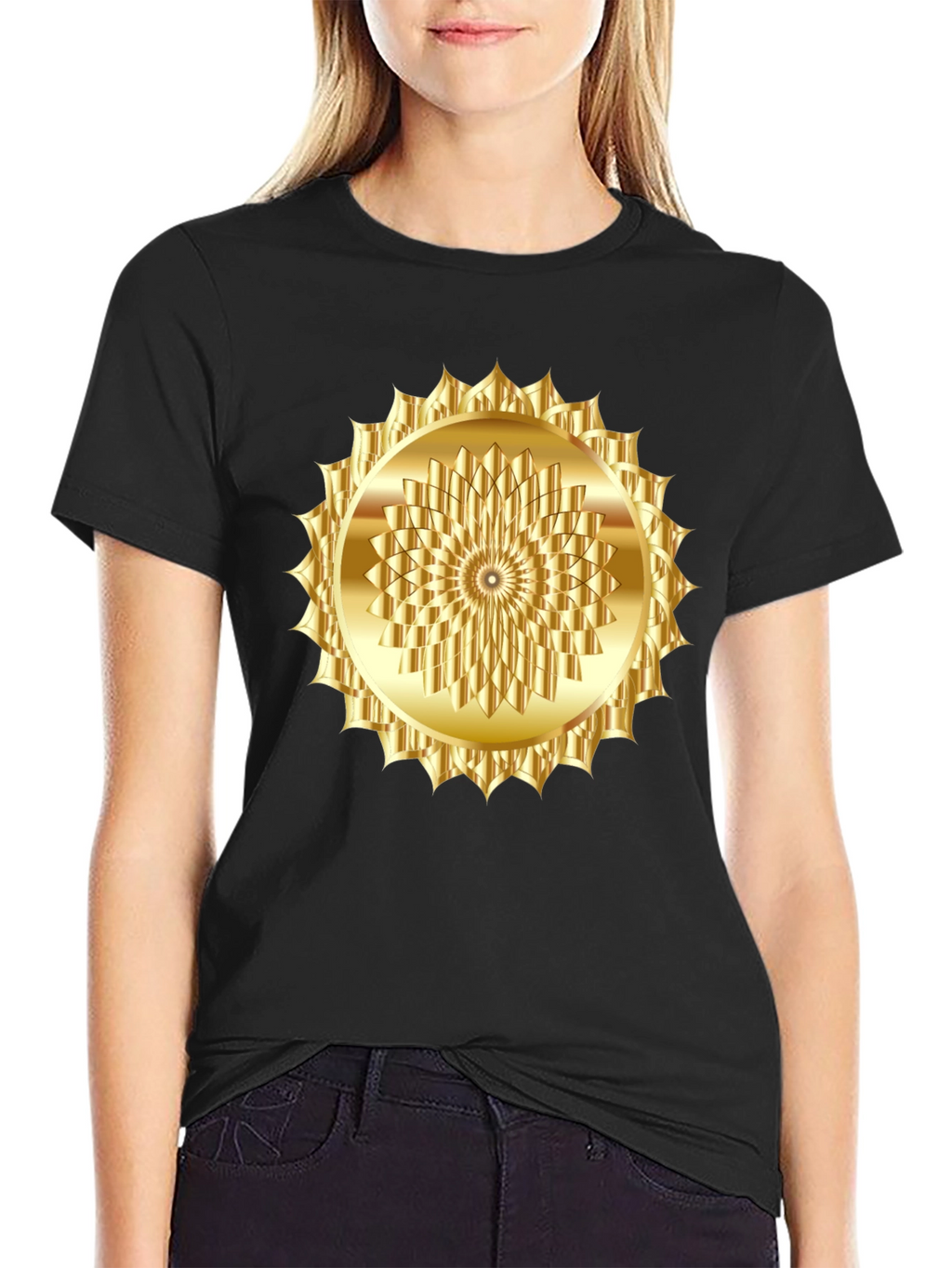 Golden Sunburst Graphic Tee - Modern Fit