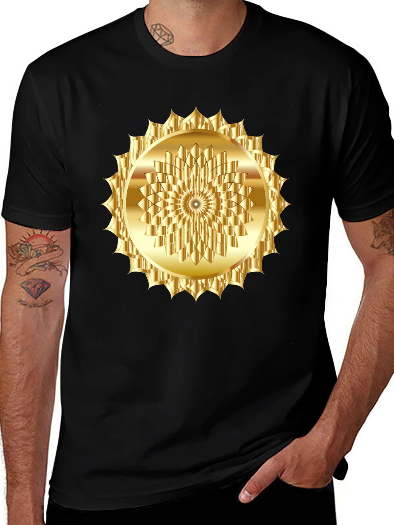 Golden Sunburst Graphic Tee - Modern Fit