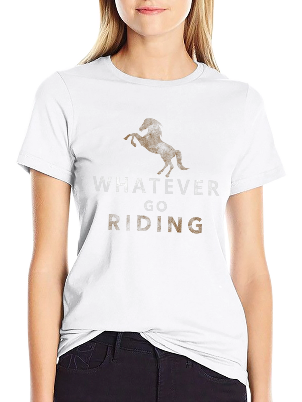 Whatever Go Riding Black Graphic T-Shirt