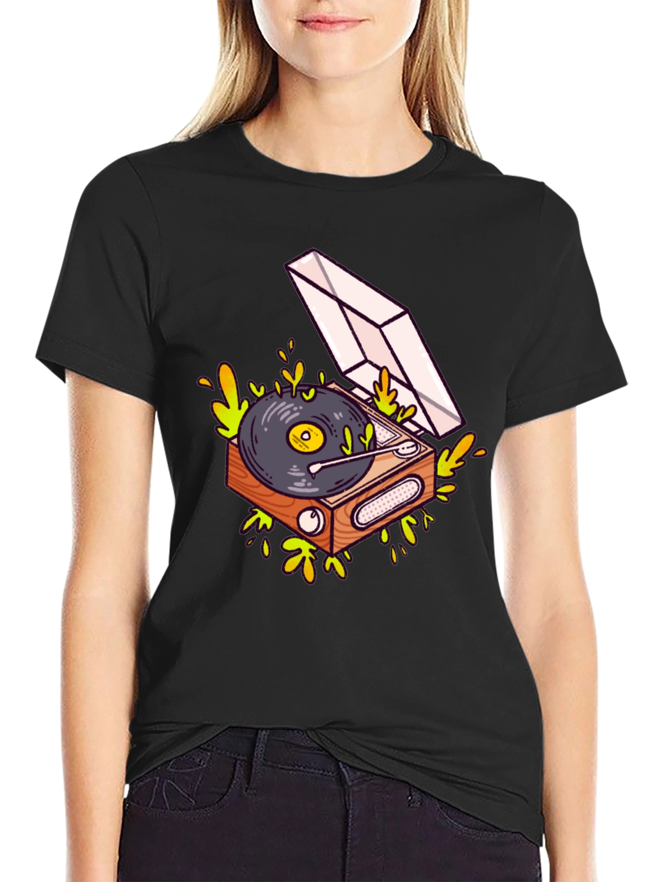 Cool Turntable Graphic Black Tee
