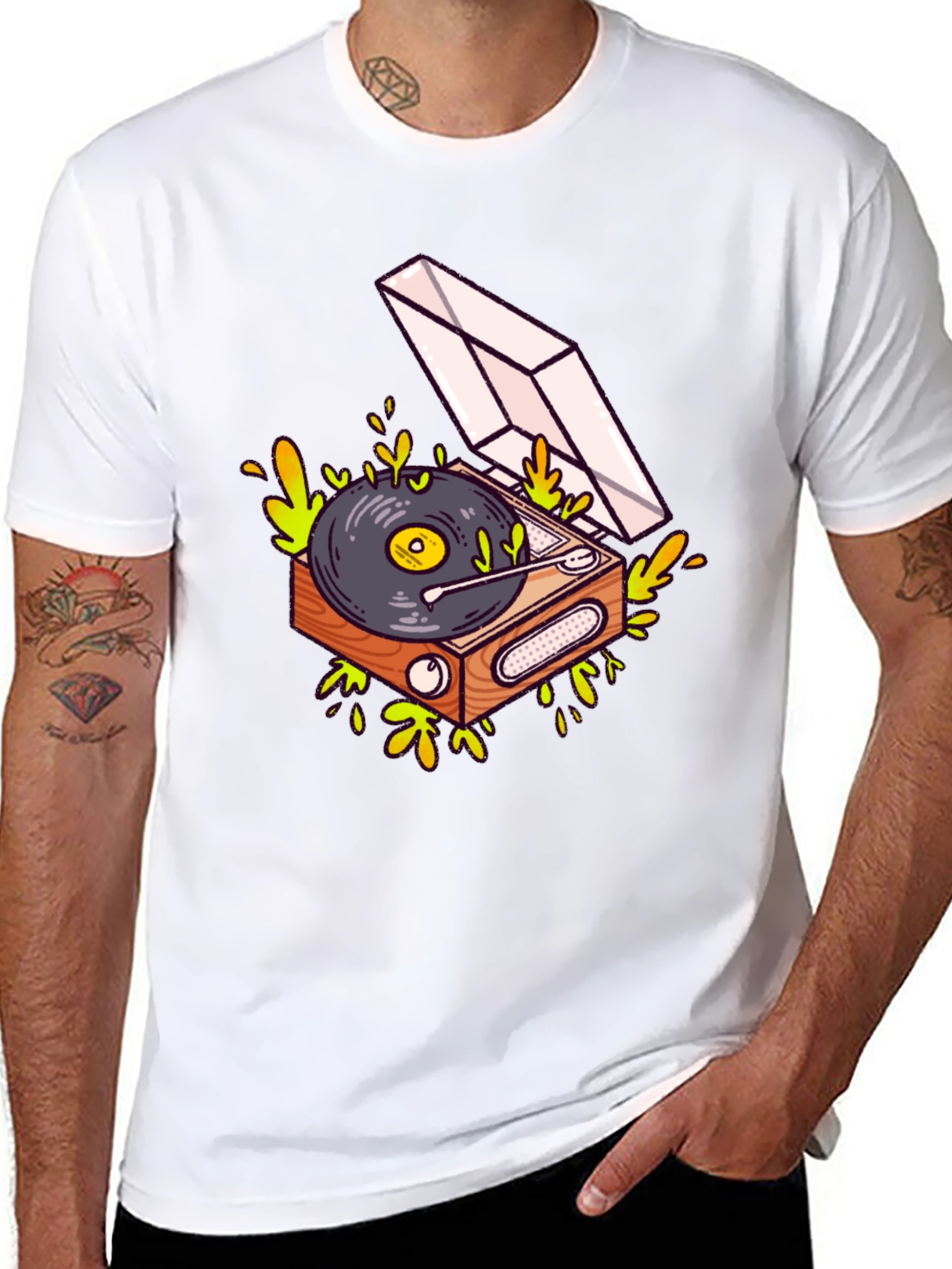 Cool Turntable Graphic Black Tee