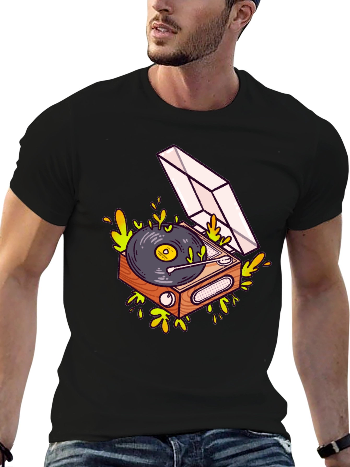 Cool Turntable Graphic Black Tee