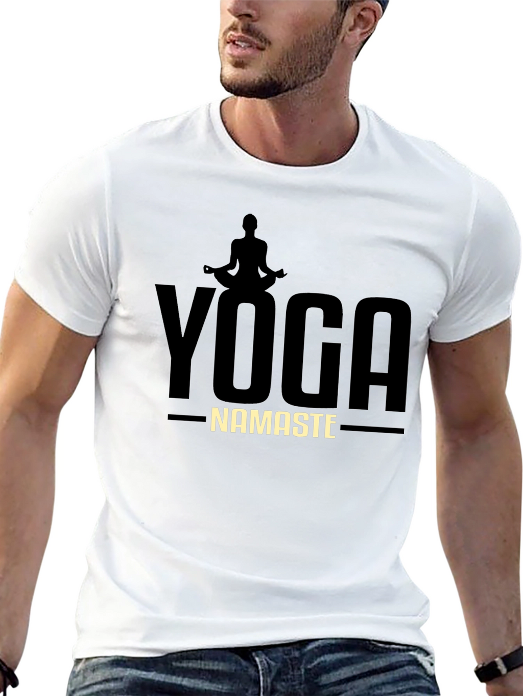 Yoga Namaste Graphic T-Shirt - Mens Black Tee