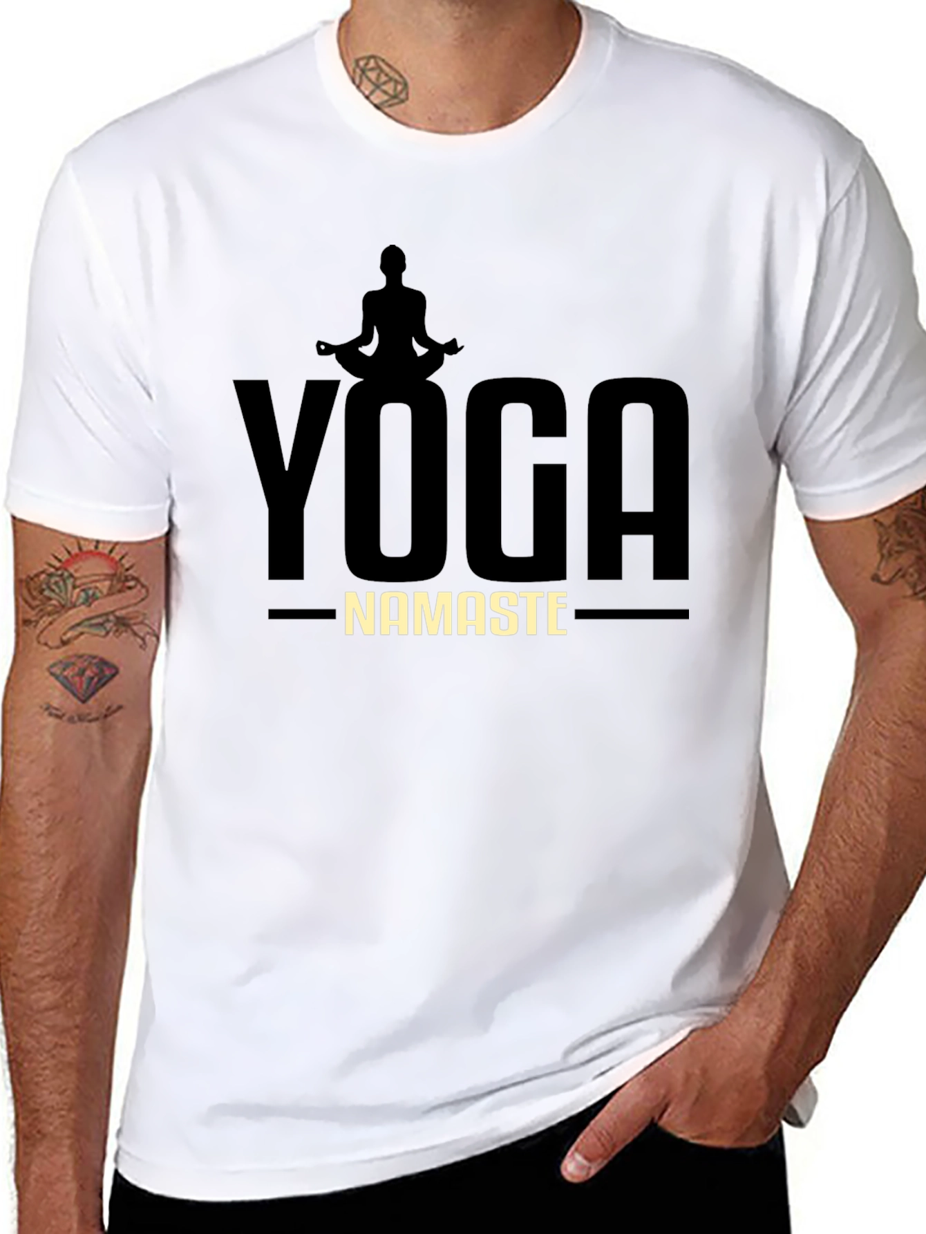 Yoga Namaste Graphic T-Shirt - Mens Black Tee
