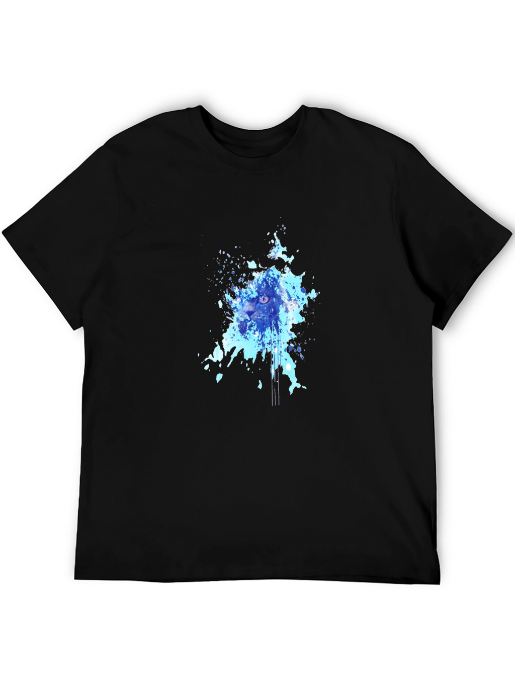 Abstract Cat Splash Tee - Black