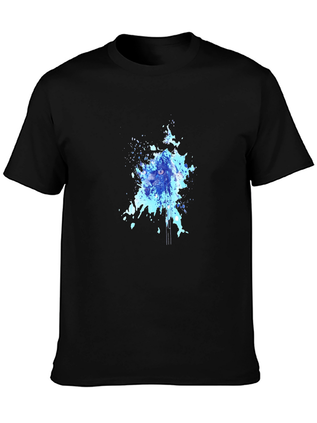 Abstract Cat Splash Tee - Black