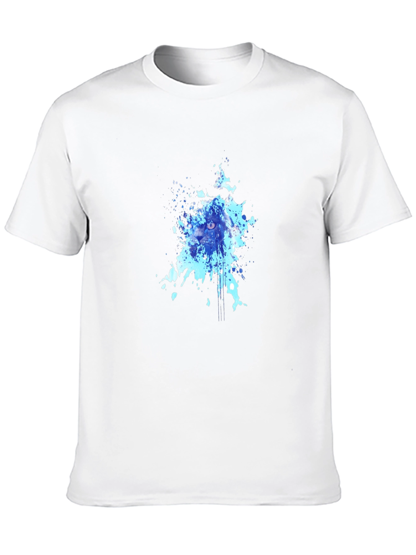 Abstract Cat Splash Tee - Black