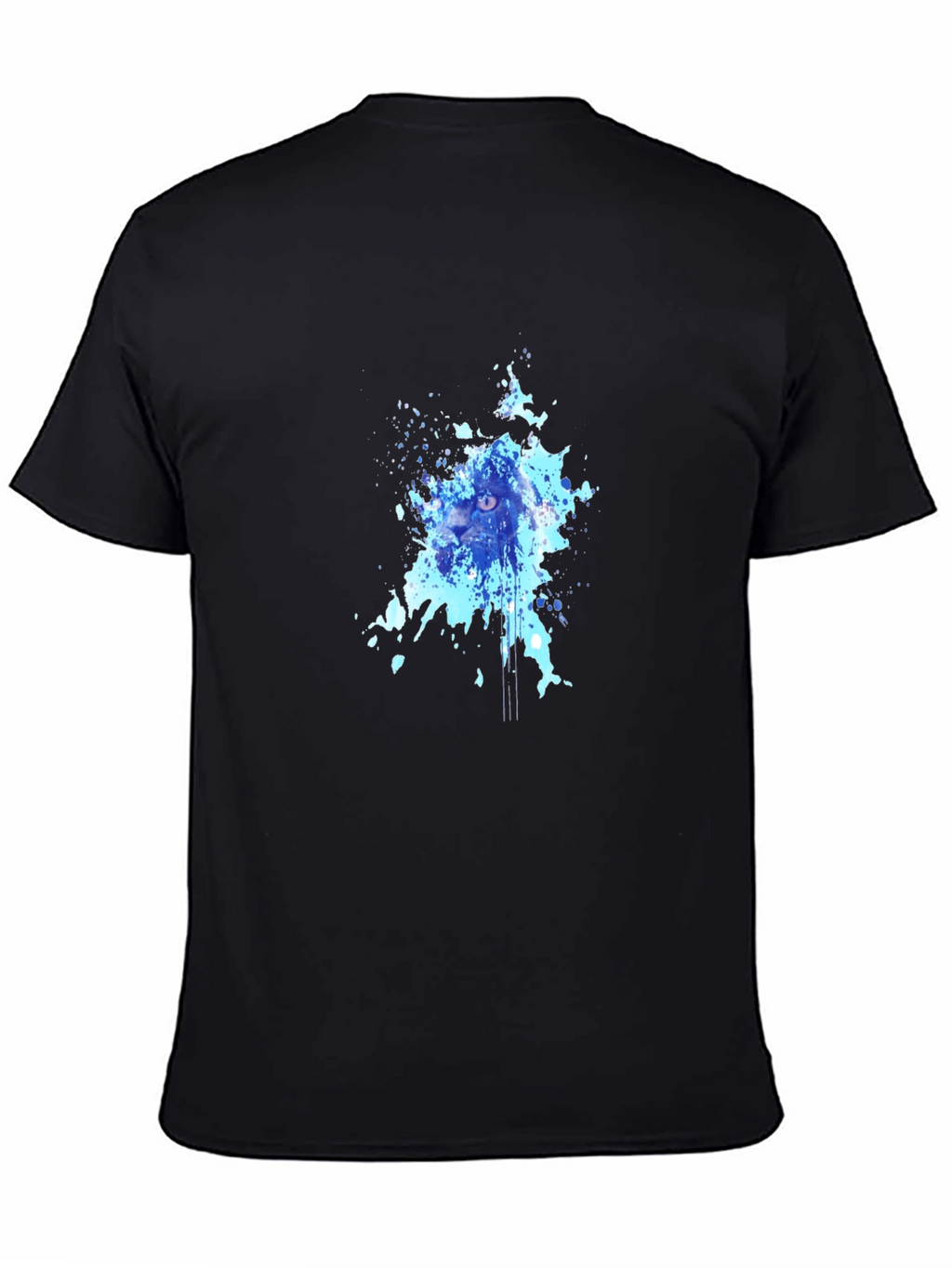 Abstract Cat Splash Tee - Black
