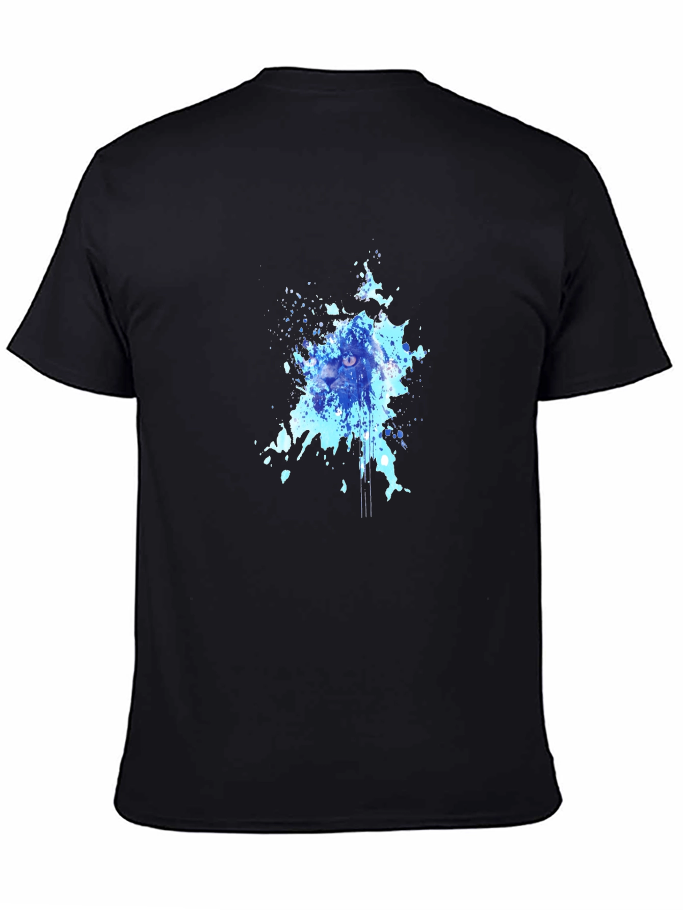 Abstract Cat Splash Tee - Black