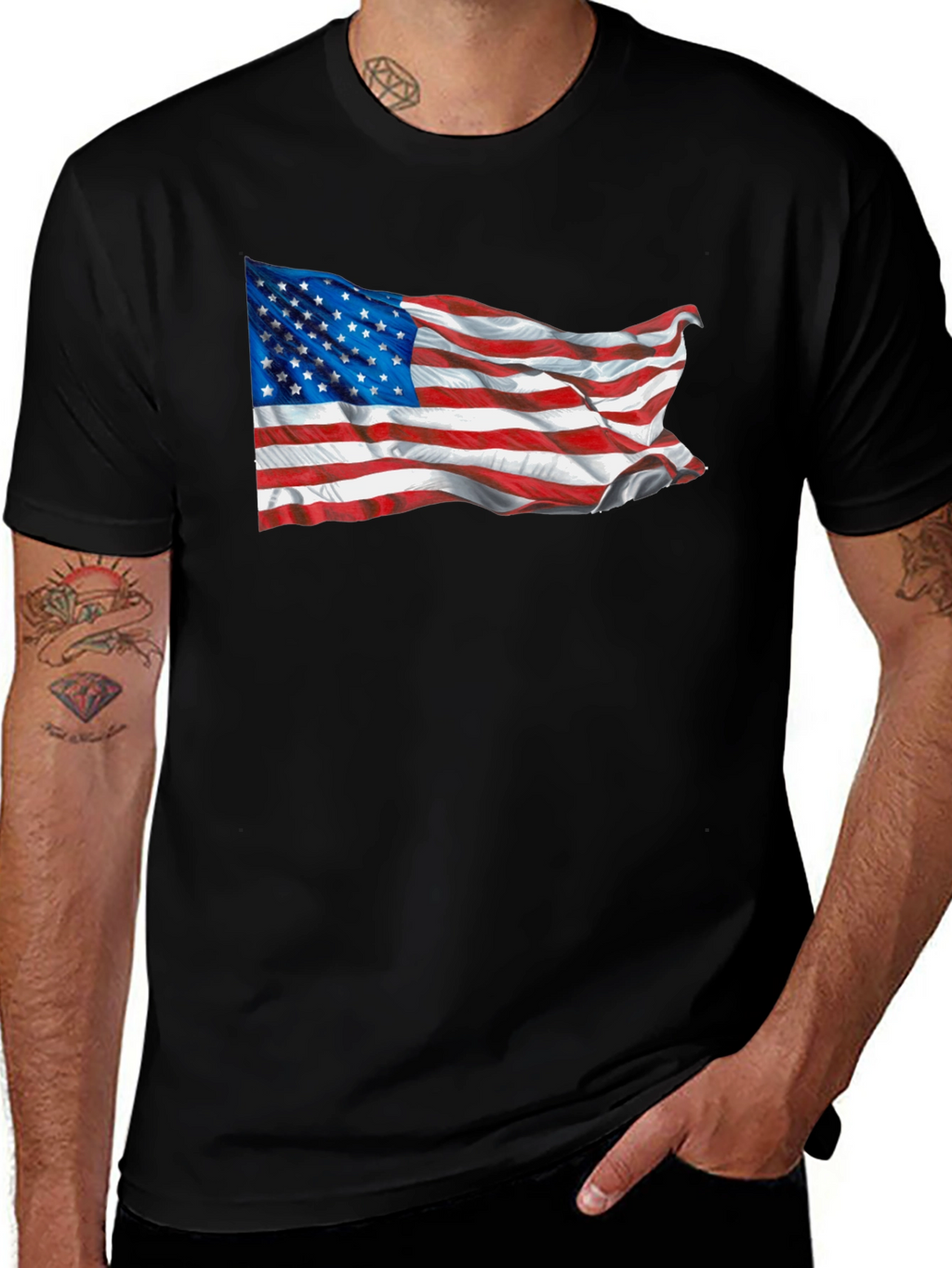 American Flag Graphic T-Shirt Patriotic USA Tee