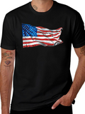 American Flag Graphic T-Shirt Patriotic USA Tee