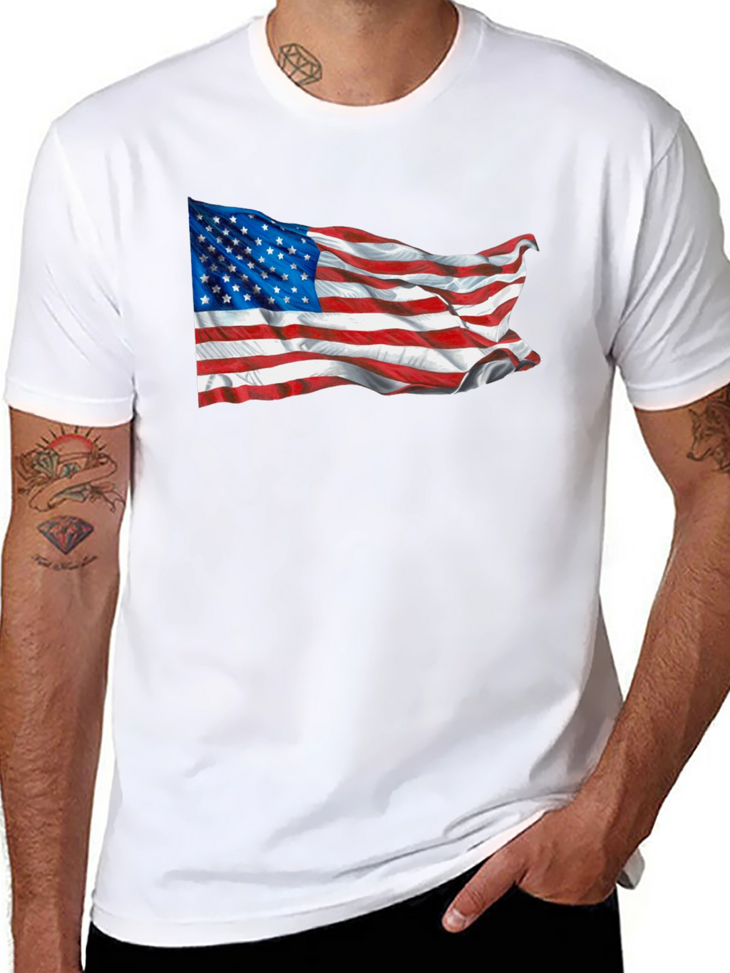 American Flag Graphic T-Shirt Patriotic USA Tee