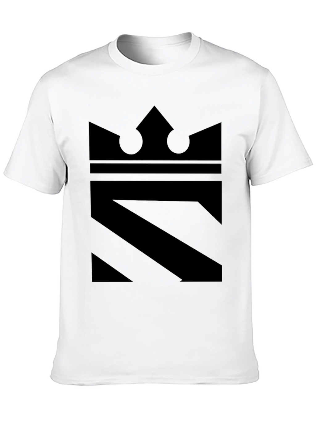Crown Graphic Tee - Mens Black Stylish Crew Neck