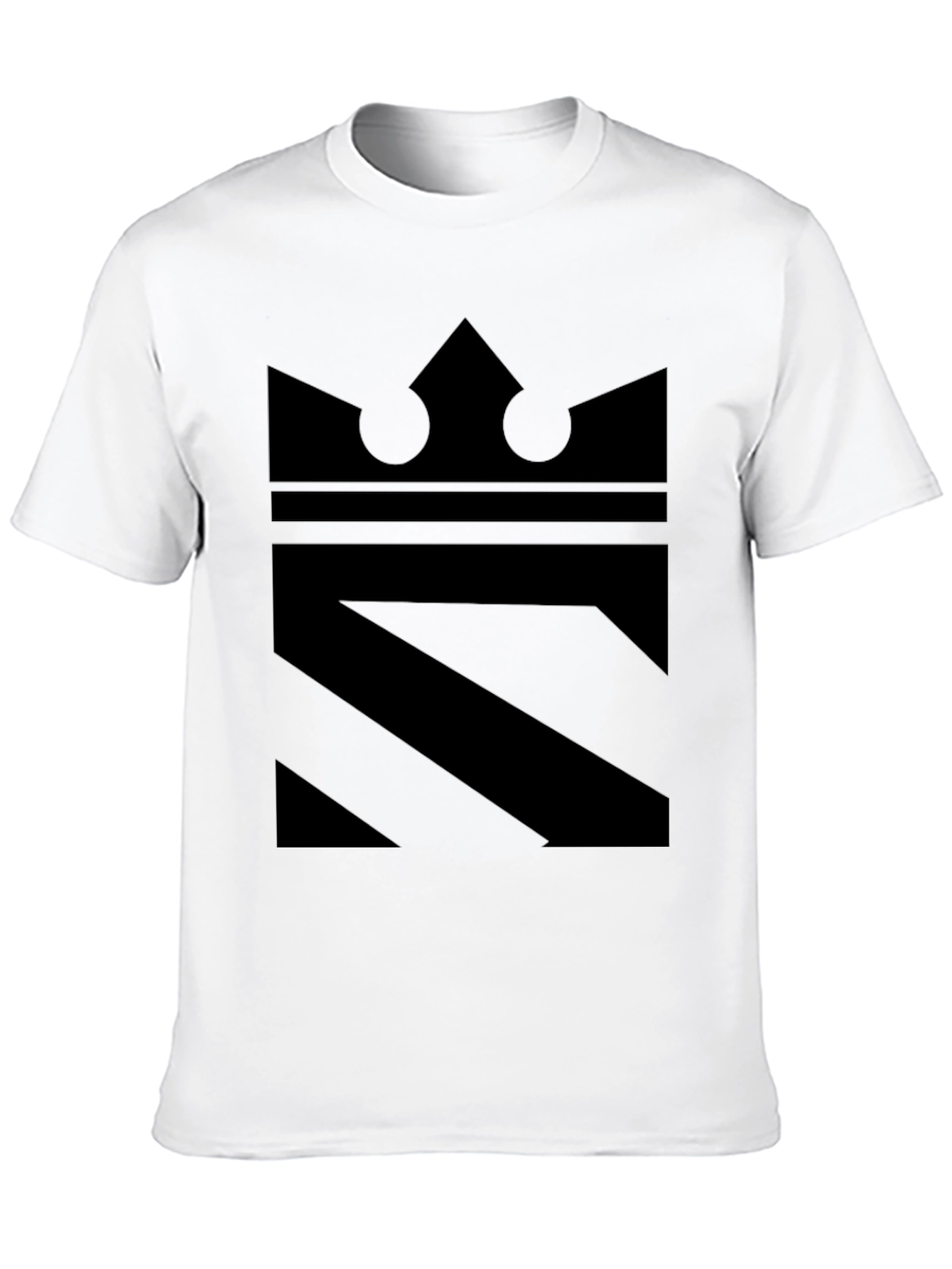 Crown Graphic Tee - Mens Black Stylish Crew Neck