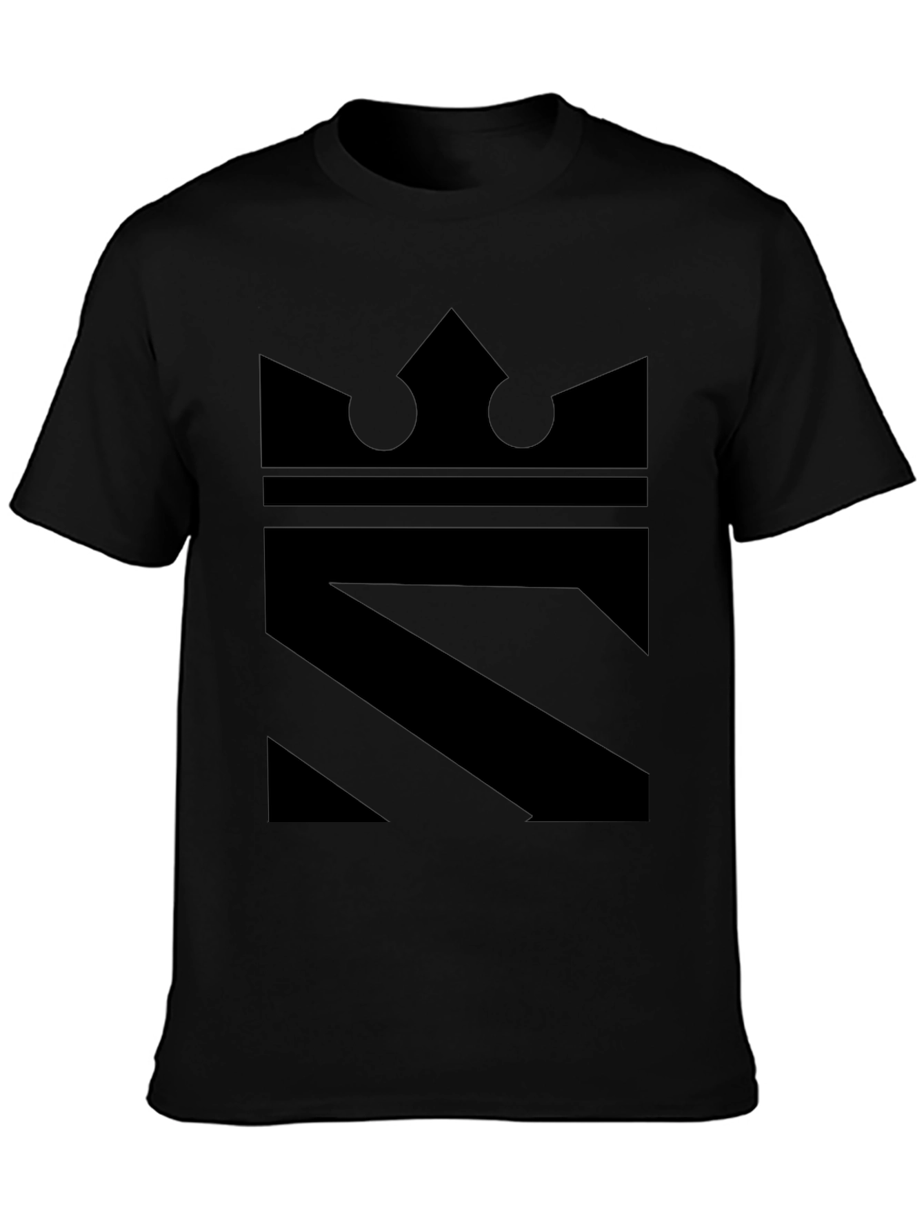 Crown Graphic Tee - Mens Black Stylish Crew Neck