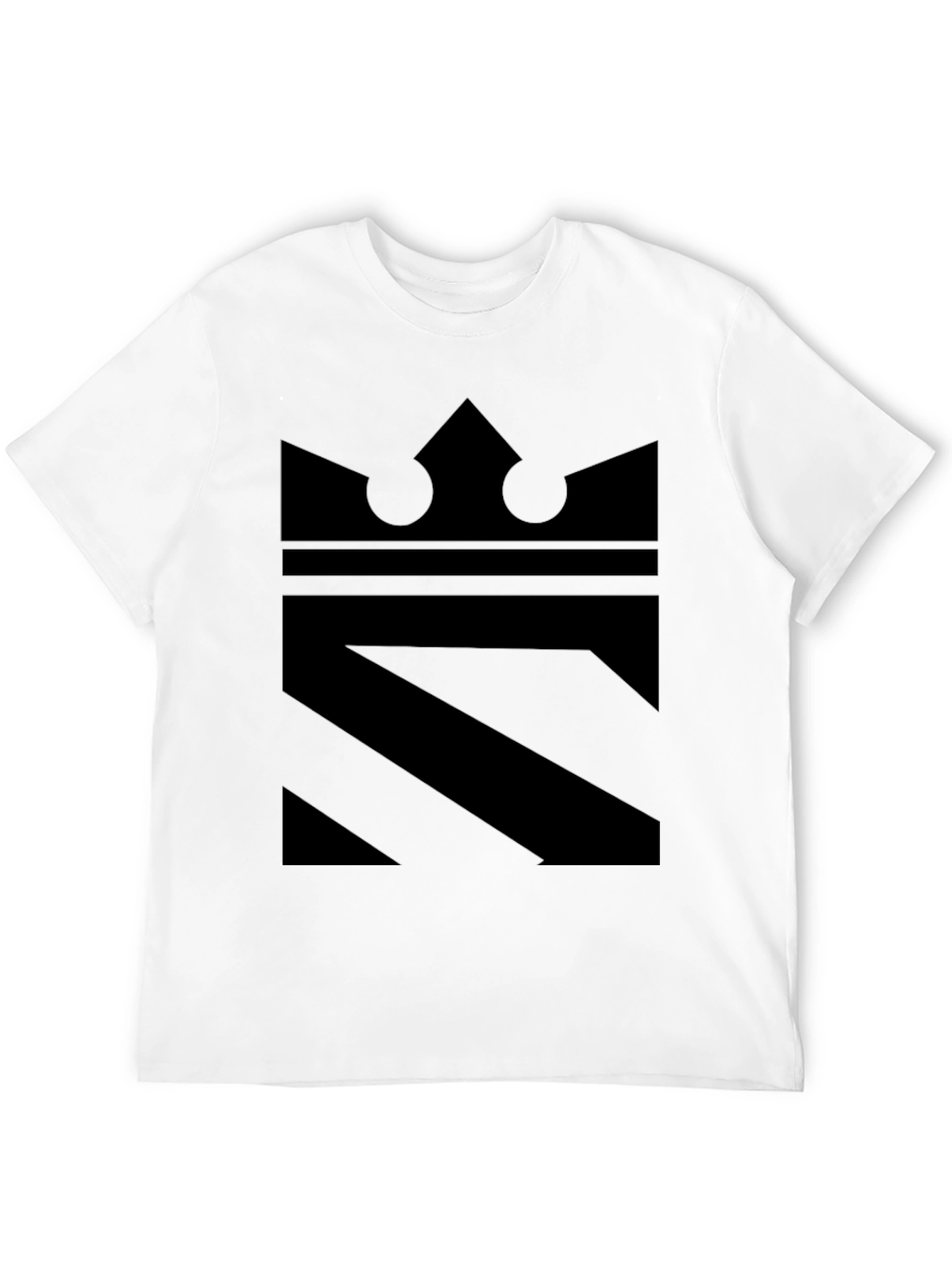 Crown Graphic Tee - Mens Black Stylish Crew Neck