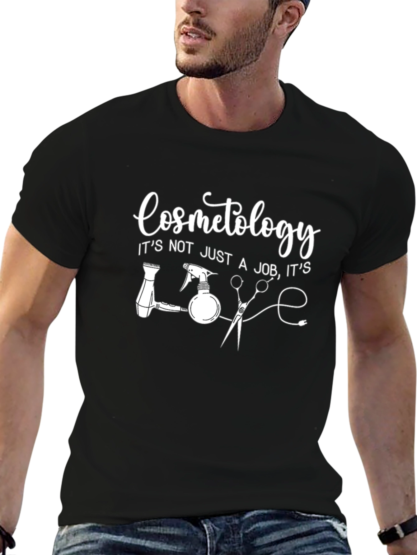 Cosmetology Love Graphic Tee - Black