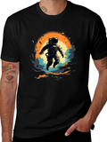 Astronaut in Space Graphic T-Shirt - Black