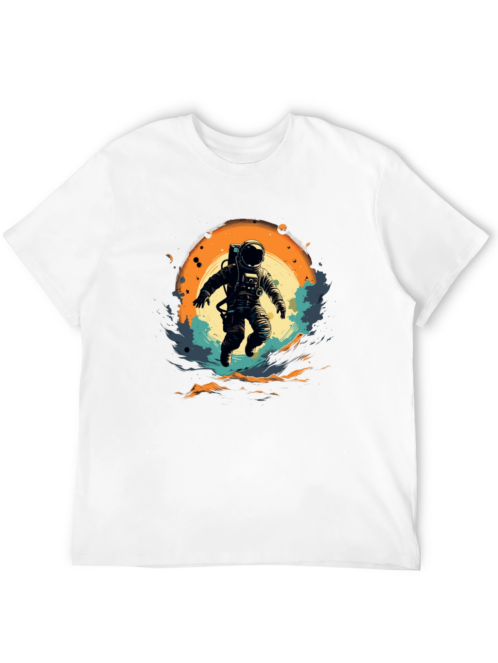 Astronaut in Space Graphic T-Shirt - Black