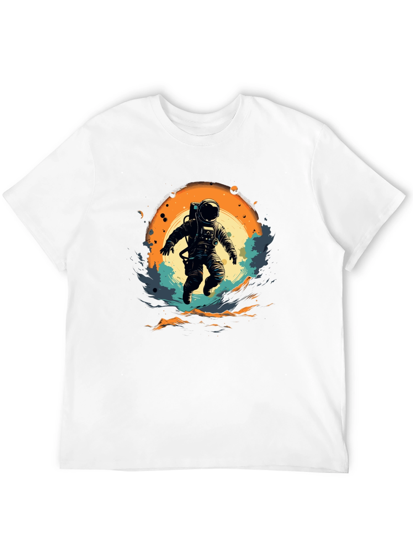 Astronaut in Space Graphic T-Shirt - Black