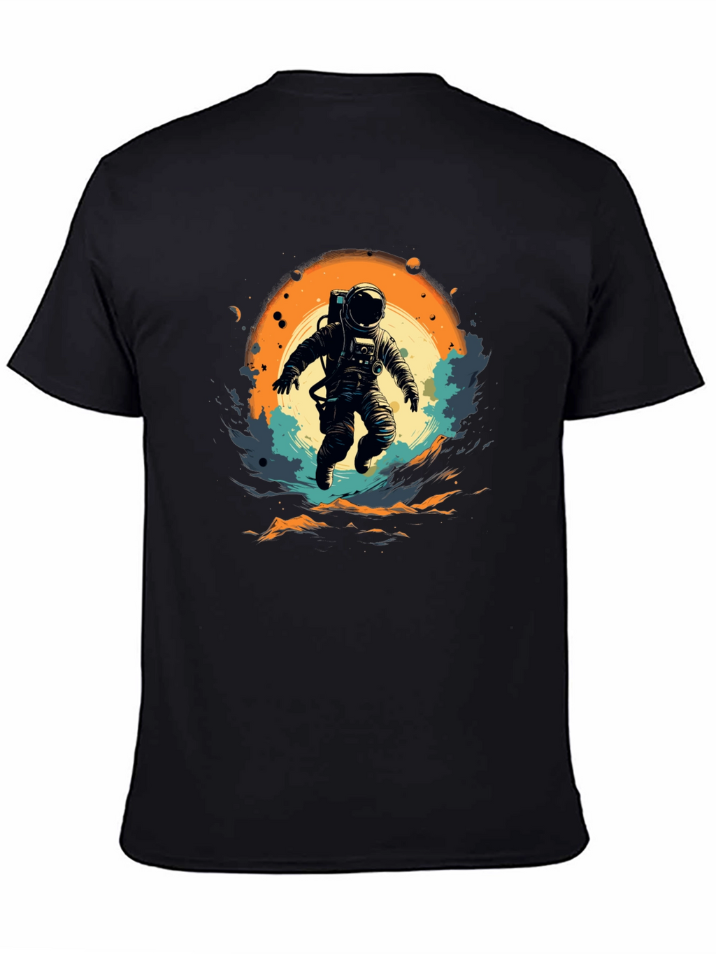 Astronaut in Space Graphic T-Shirt - Black