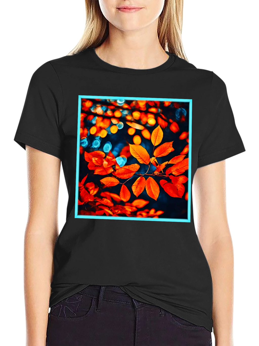 Autumn Leaves Graphic Tee - Stylish Nature Print