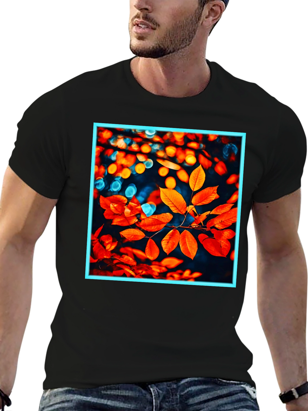 Autumn Leaves Graphic Tee - Stylish Nature Print