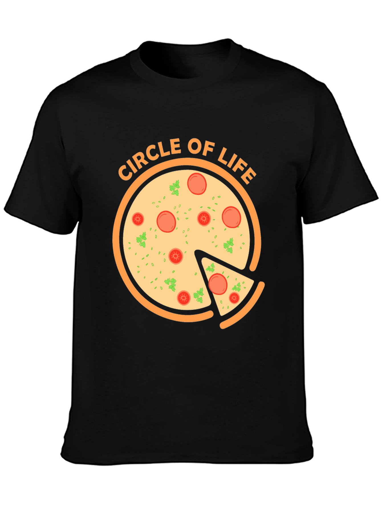 Circle of Life Pizza Graphic T-Shirt