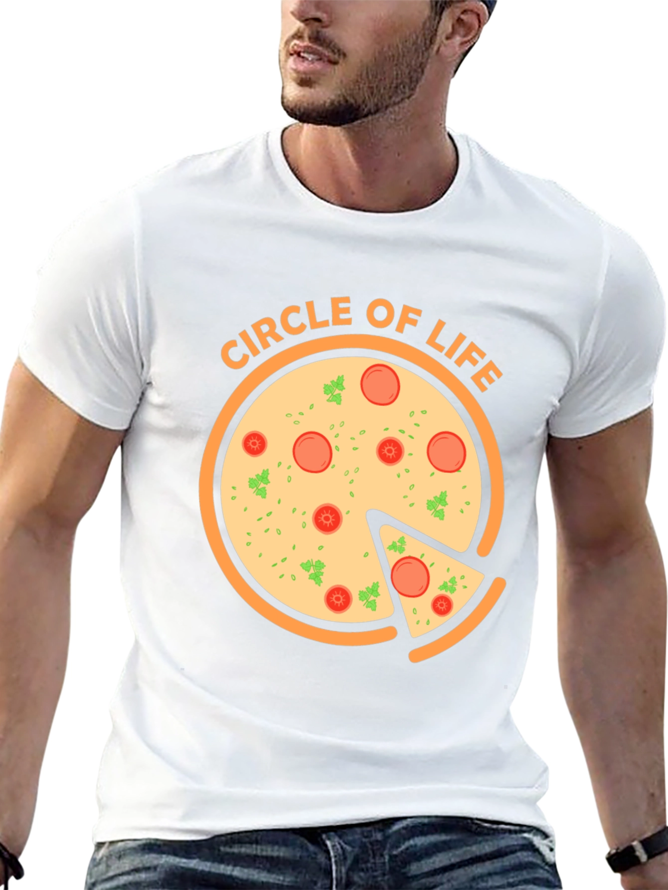 Circle of Life Pizza Graphic T-Shirt