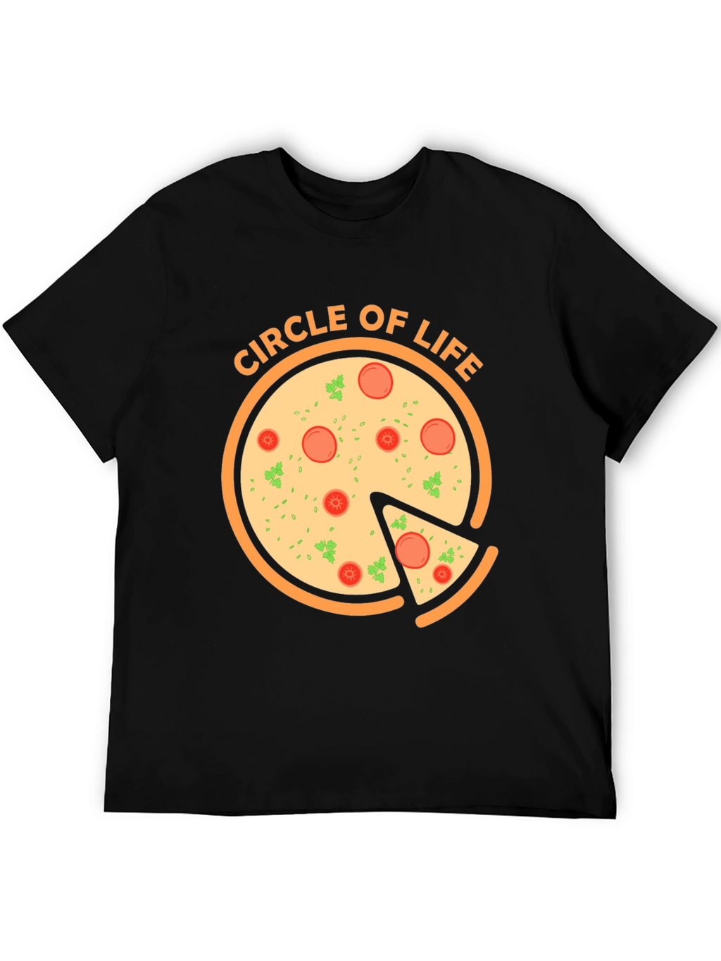 Circle of Life Pizza Graphic T-Shirt