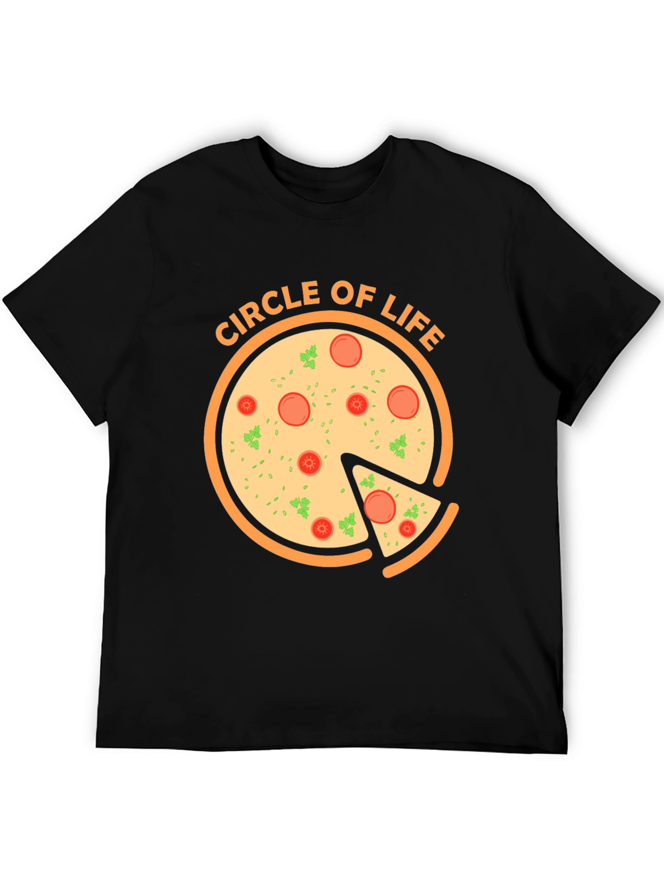 Circle of Life Pizza Graphic T-Shirt