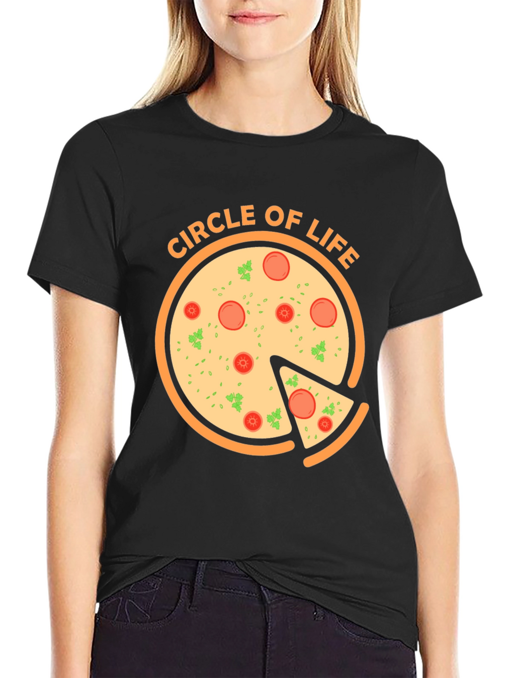 Circle of Life Pizza Graphic T-Shirt