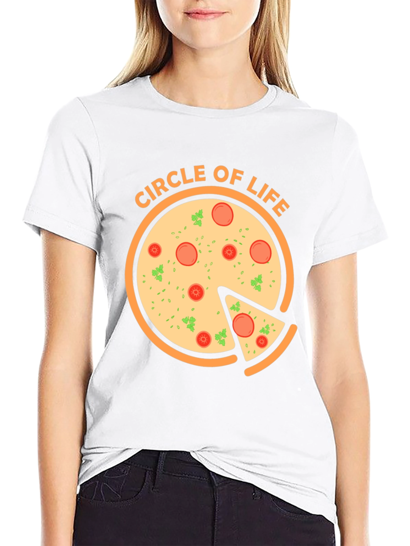 Circle of Life Pizza Graphic T-Shirt