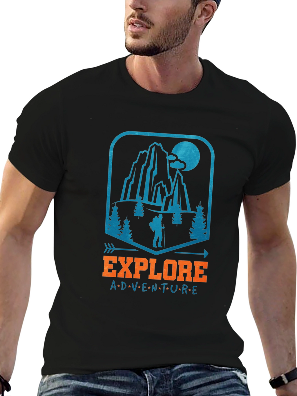 Explore Adventure Graphic Tee - Black