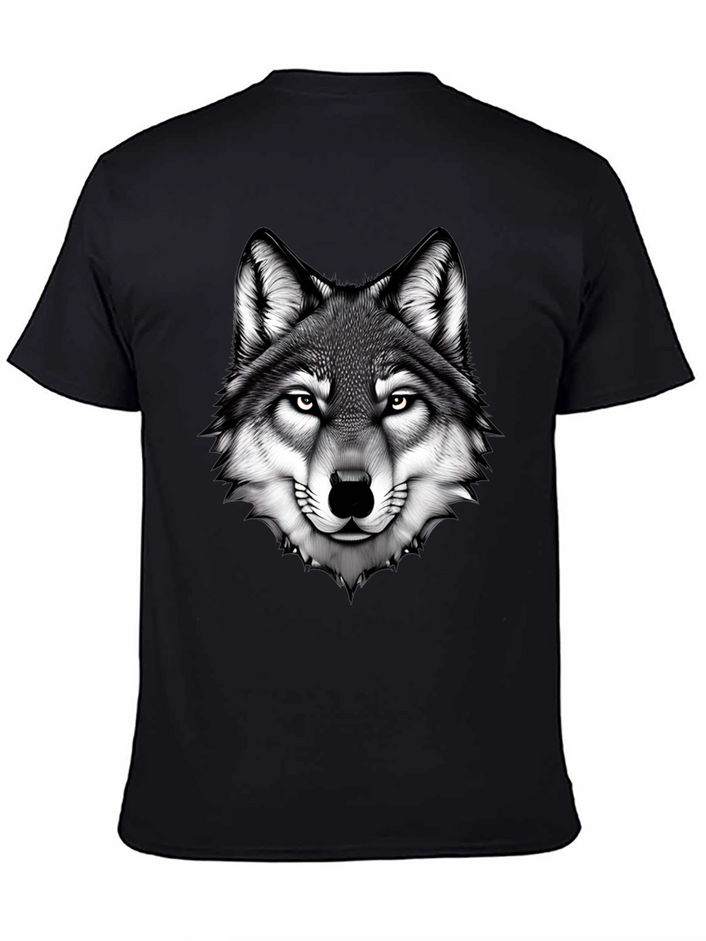 Wolf Graphic Tee - Bold Animal Print Black T-Shirt