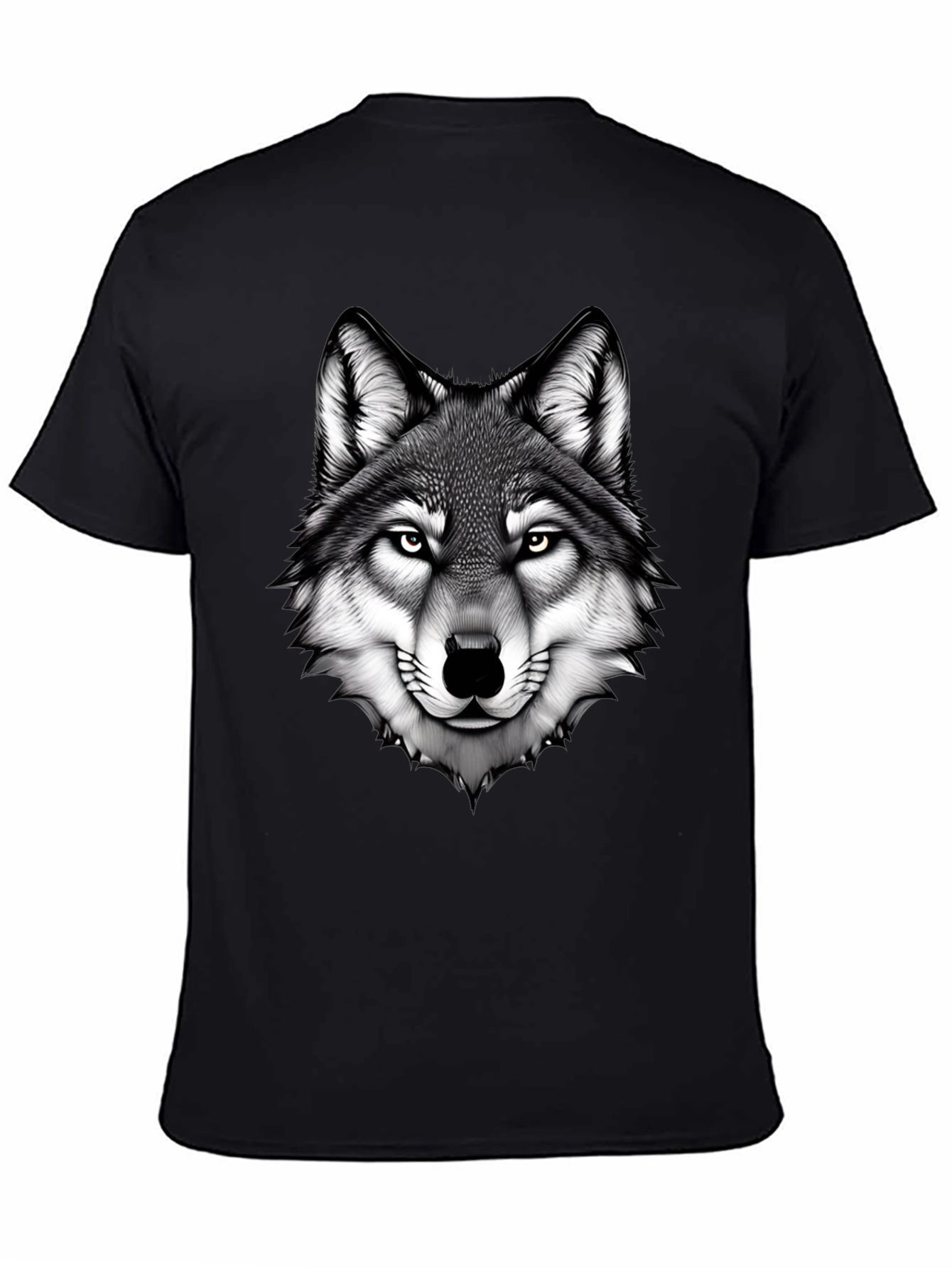 Wolf Graphic Tee - Bold Animal Print Black T-Shirt