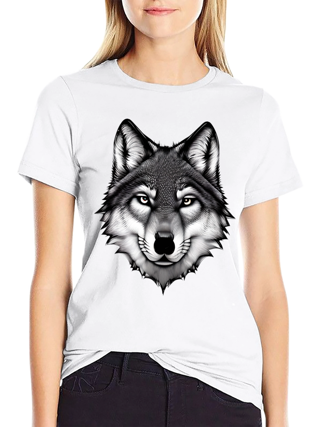Wolf Graphic Tee - Bold Animal Print Black T-Shirt