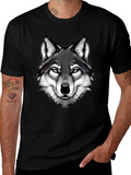 Wolf Graphic Tee - Bold Animal Print Black T-Shirt