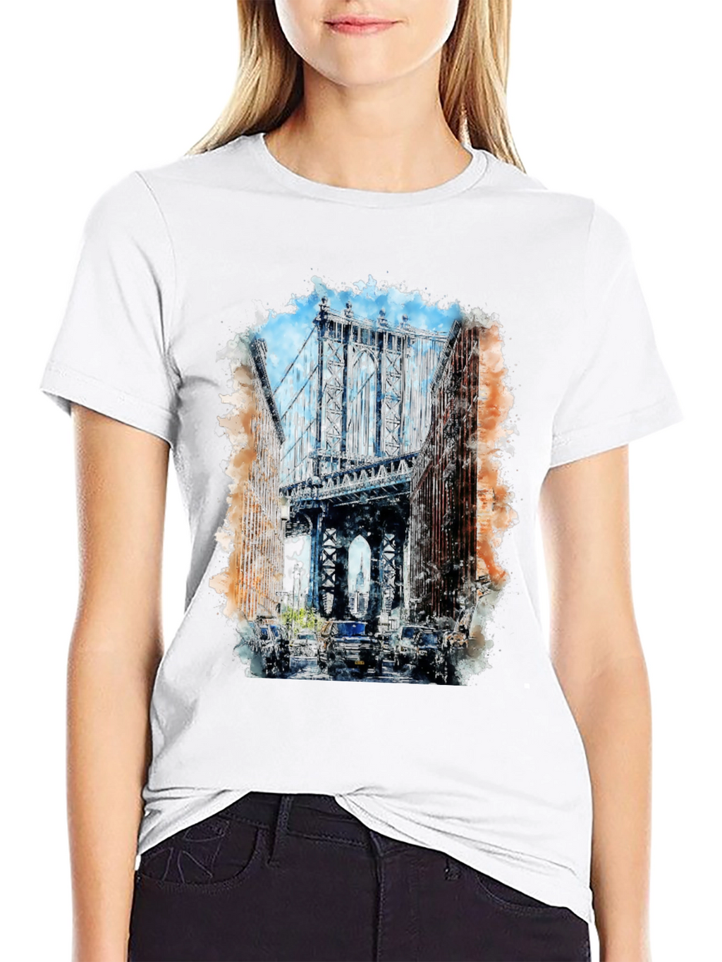 Watercolor Bridge Graphic T-Shirt