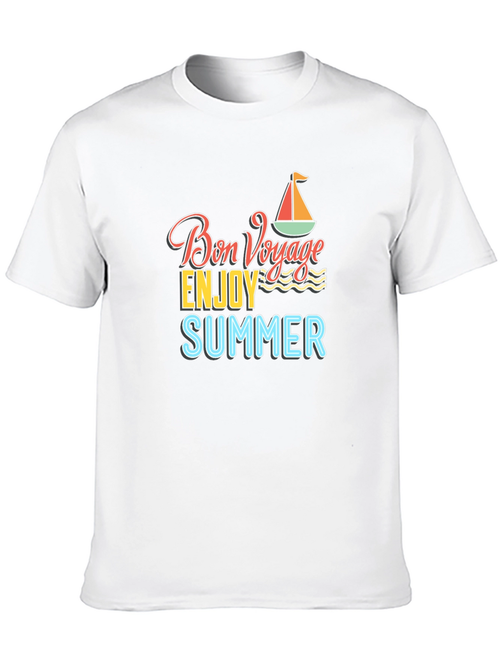 Bon Voyage Summer Graphic Tee - Black Cotton T-Shirt