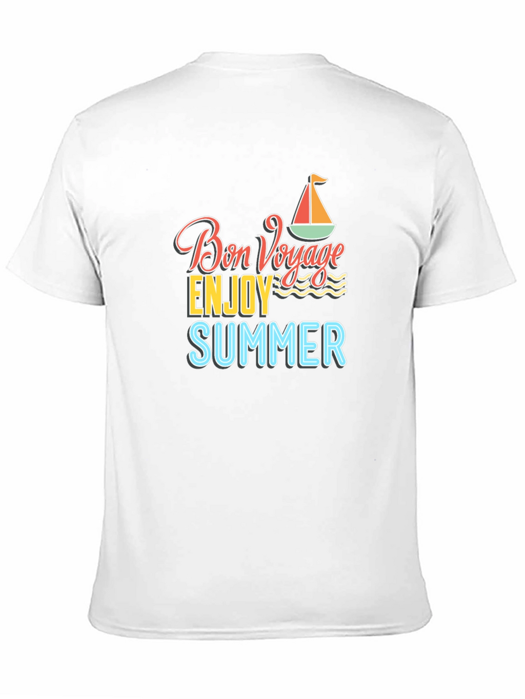 Bon Voyage Summer Graphic Tee - Black Cotton T-Shirt