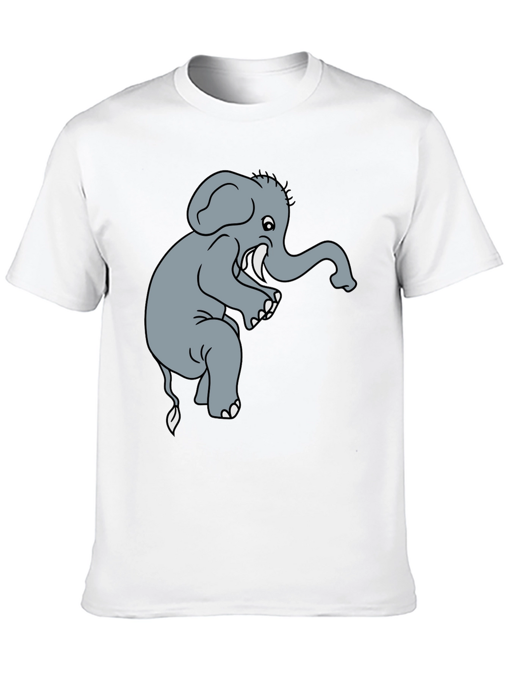 Elephant Graphic Tee - Black Cotton T-Shirt