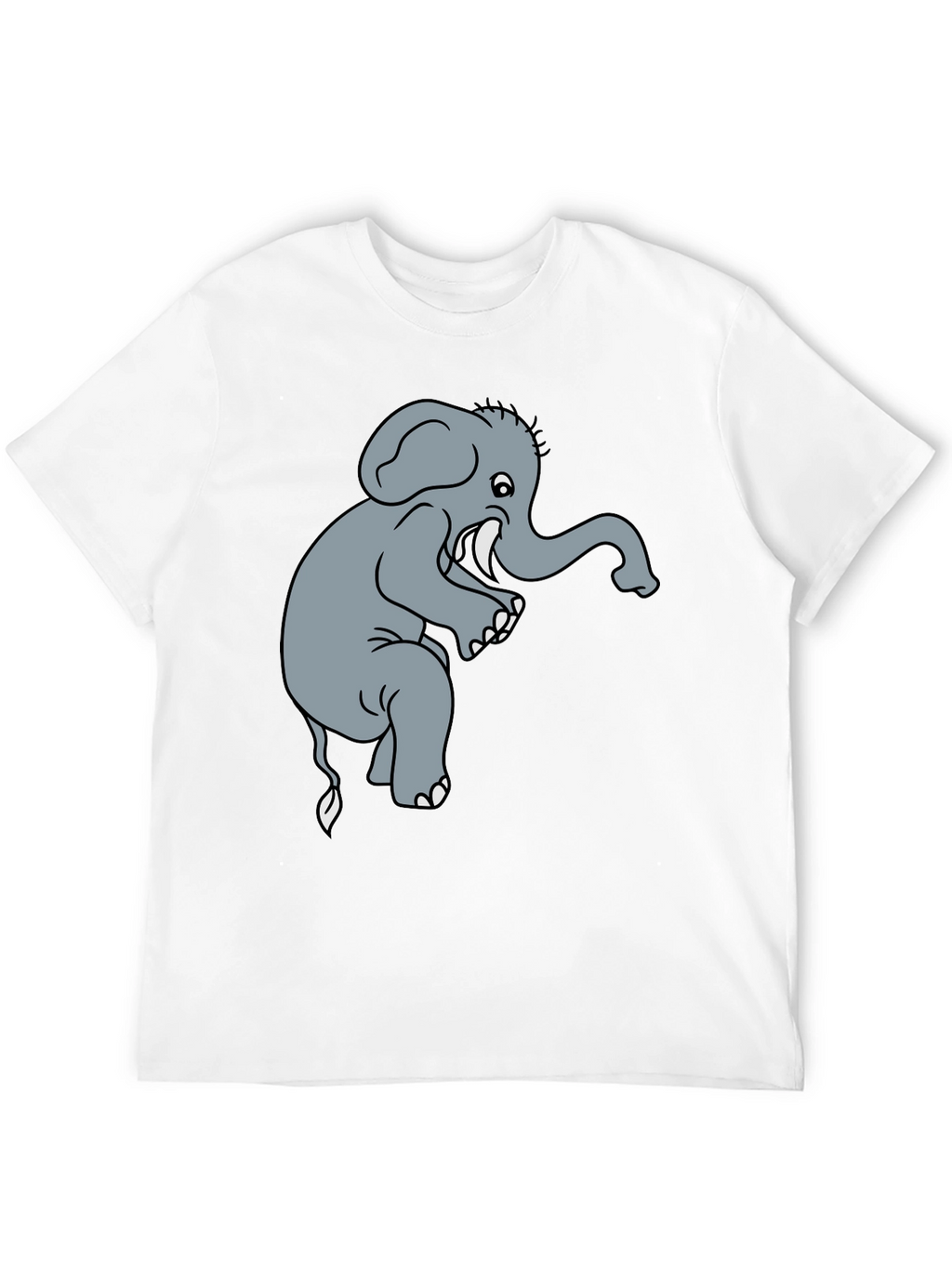 Elephant Graphic Tee - Black Cotton T-Shirt