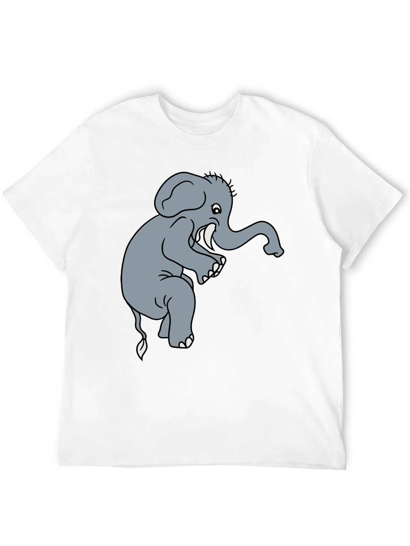 Elephant Graphic Tee - Black Cotton T-Shirt